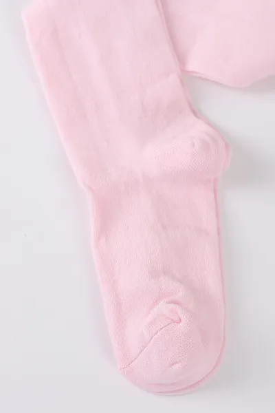 Pembe (7-8 Yaş)Düz Likralı Kız Çocuk Külotlu Çorap 425105