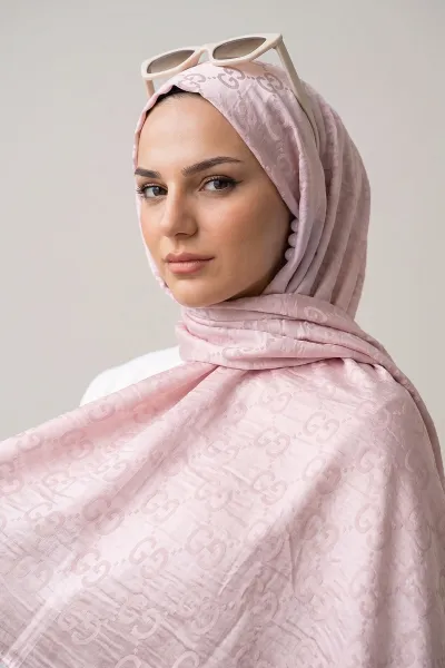 Pembe 70x180 Cm Elegance Premium Pamuk Jakar Şal 475025
