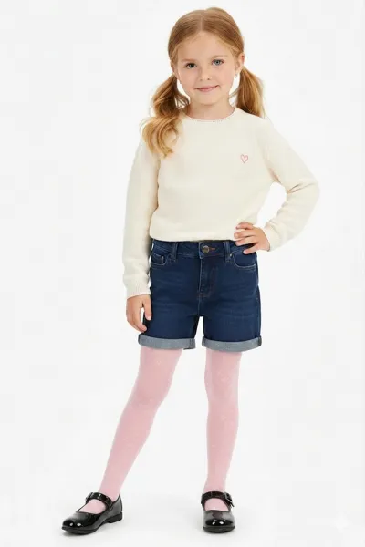 Pembe 72 Penti  Pretty  Daisy Zigzag  30  Den Kız Çocuk Külotlu Çorap 421692