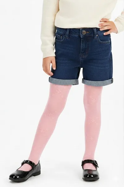 Pembe 72 Penti  Pretty  Daisy Zigzag  30  Den Kız Çocuk Külotlu Çorap 421692