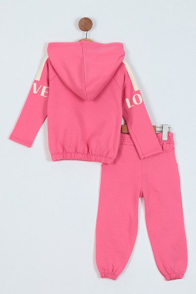 Pembe (8-12 Yaş) What Baskılı Bel Lastikli İki İp Kız Çocuk Takım 219711
