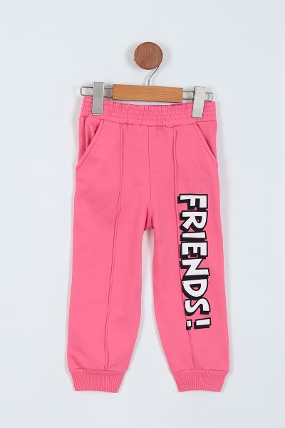Pembe (8-13 Yaş) Frıends Baskılı Kol Fırfırlı Çimalı Kız Çocuk Takım 219690