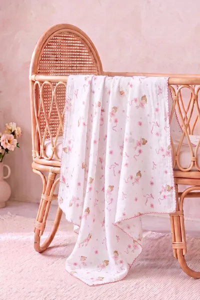 Pembe (80*90 Cm) Desenli Müslin Bebek Battaniye 489295