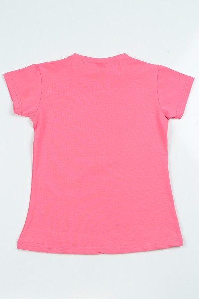 Pembe (9-12 Yaş) Baskılı Kız Çocuk Tişört 105283
