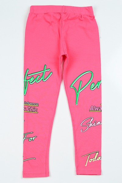 Pembe (9-12 yaş) Perfect Baskılı Kız Çocuk Tayt 105362