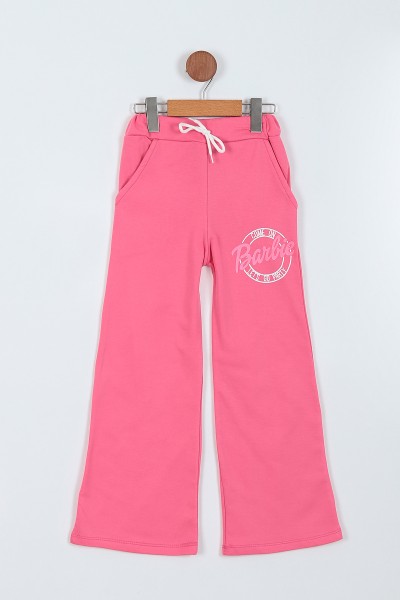 Pembe (9-13 Yaş) Barbie Baskılı Kapüşonlu İki İp Kız Çocuk Takım 219748