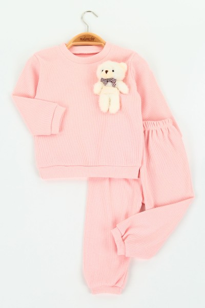 Pembe (9-18 ay) Ayıcıklı Kız Çocuk Takım 127411