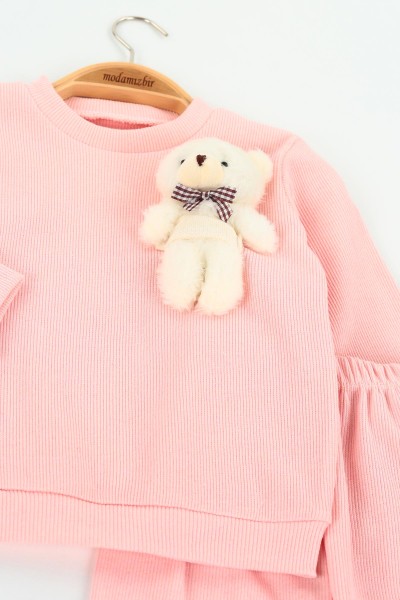 Pembe (9-18 ay) Ayıcıklı Kız Çocuk Takım 127411
