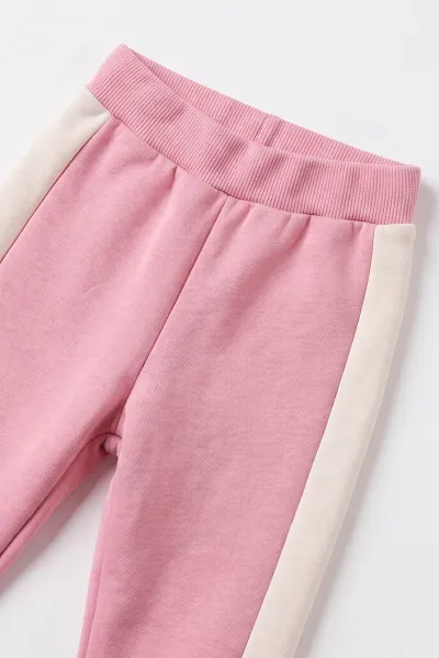 Pembe (9-24 Ay) Baskılı İçi Şardonlu Kız Bebek İkili Takım 493077