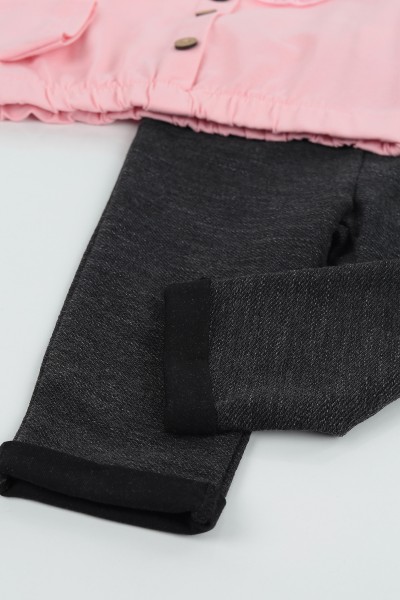 Pembe (9-24 Ay) Nakış Yakalı Süprem Kız Çocuk Takım 131159