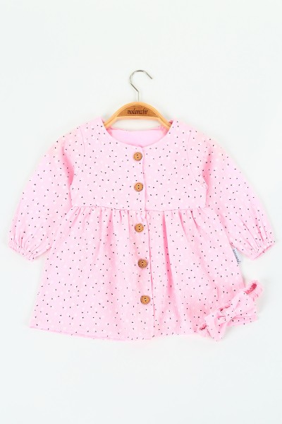 pembe-9-24-ay-onu-dugmeli-desenli-kiz-cocuk-elbise-125158