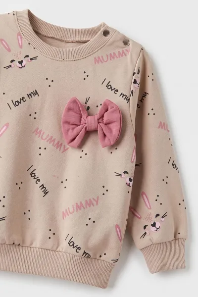 Pembe (9-24 Ay)Fiyonklu Çıtçıtlı İki İp Kız Bebek Takım 484794