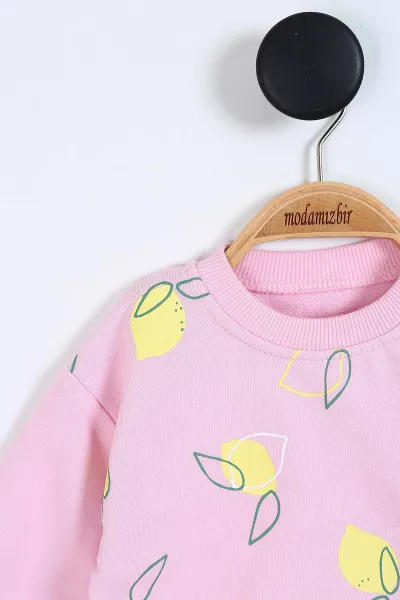 Pembe (9-24 Ay)Limon Baskılı Tütü Etekli Kız Bebek Takım 336028