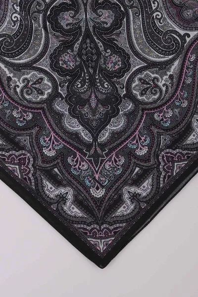 Pembe 90x90 Cm Dijital Baskı Jevel Desenli Pamuk Eşarp 364739
