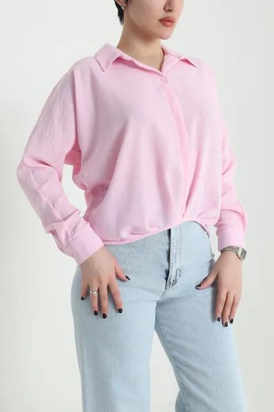 Pembe Aerobin Kadın Gömlek Bluz 455217