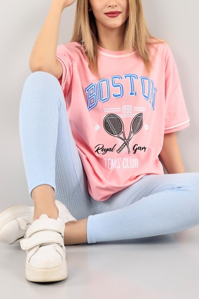 Pembe Ara Biyeli Bayan Tişört 114382