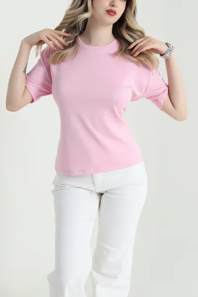 Pembe Arkası Bağcıklı Oysho Kadın Bluz 466898