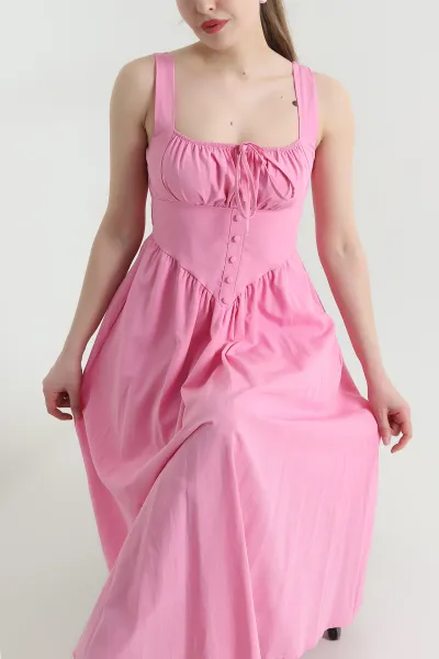 pembe-askili-gipeli-terikoton-kadin-elbise-448866