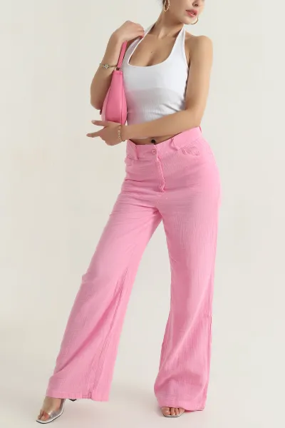 pembe-astarli-cep-detay-muslin-keten-kadin-pantolon-380704
