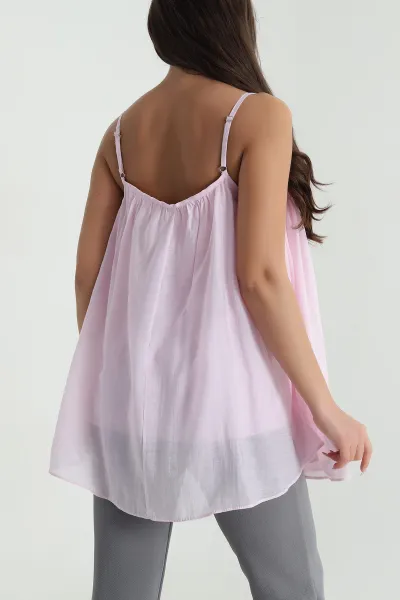 Pembe Astarlı Tensel Modal Kadın Bluz 484063