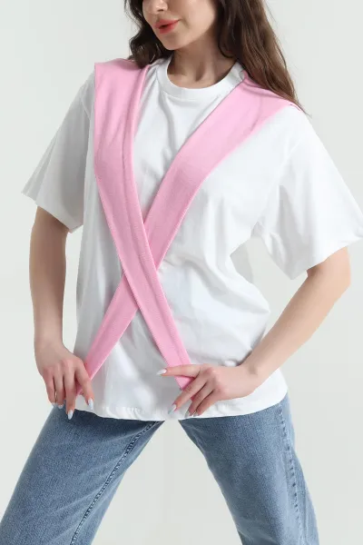 Pembe Atkı Detay Süprem Kadın Bluz 447253