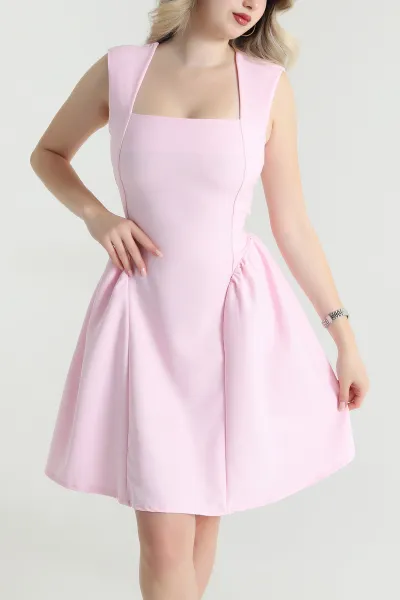 Pembe Bağlamalı Dabıl Kadın Elbise 464929