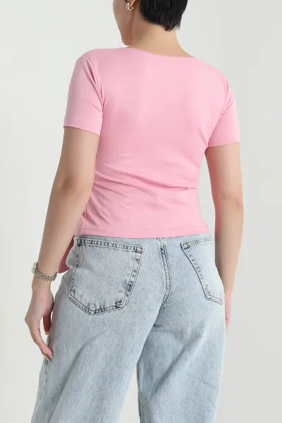 Pembe Bağlamalı Modal Kadın Bluz 469778