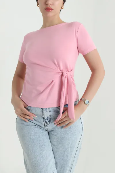 Pembe Bağlamalı Modal Kadın Bluz 469778