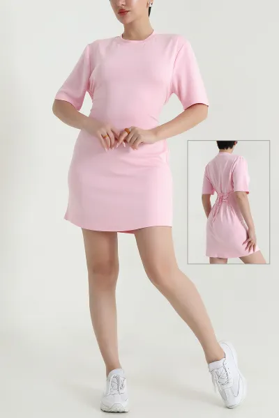pembe-baglamali-oysho-kadin-elbise-464065