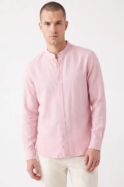 Pembe Bambu Hakim Yaka Erkek Gömlek 471892