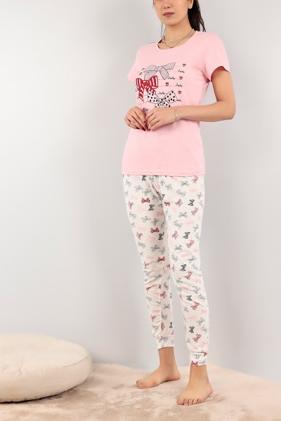 Pembe Baskılı Bayan Pijama Takımı 102670