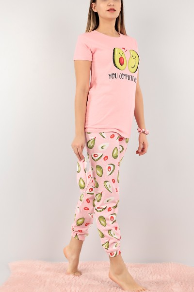 Pembe Baskılı Bayan Pijama Takımı 108496