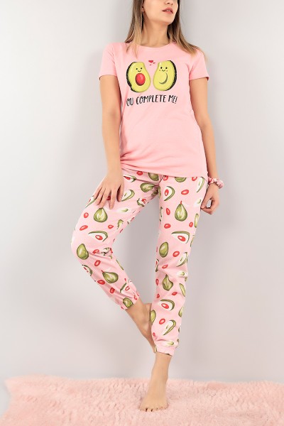 Pembe Baskılı Bayan Pijama Takımı 108496