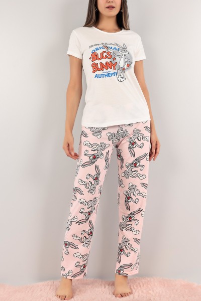 Pembe Baskılı Bayan Pijama Takımı 123047