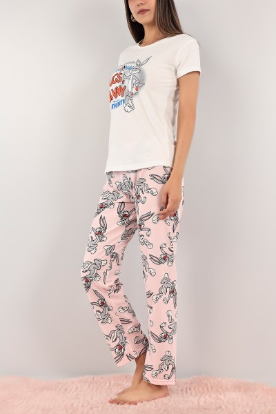 Pembe Baskılı Bayan Pijama Takımı 123047