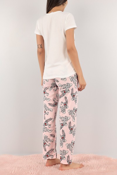 Pembe Baskılı Bayan Pijama Takımı 123047