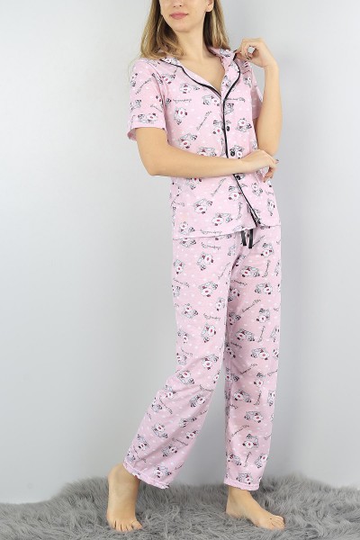 Pembe Baskılı Bayan Pijama Takımı 54539