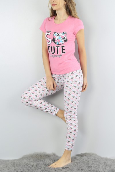 Pembe Baskılı Bayan Pijama Takımı 54915