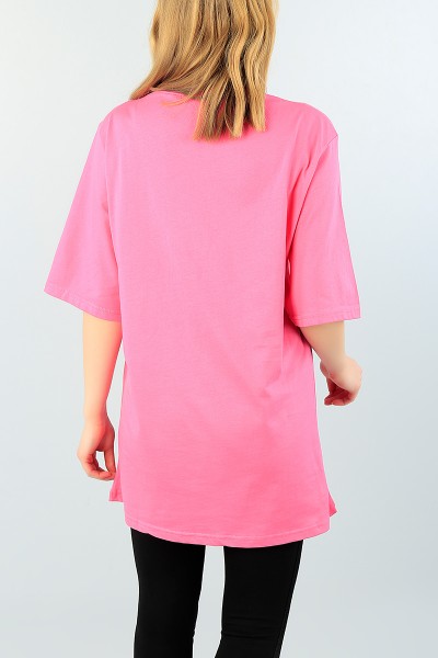 Pembe Baskılı Bayan Tişört 65256