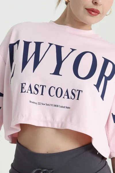 Pembe Baskılı Oysho Kadın Tişört 478480