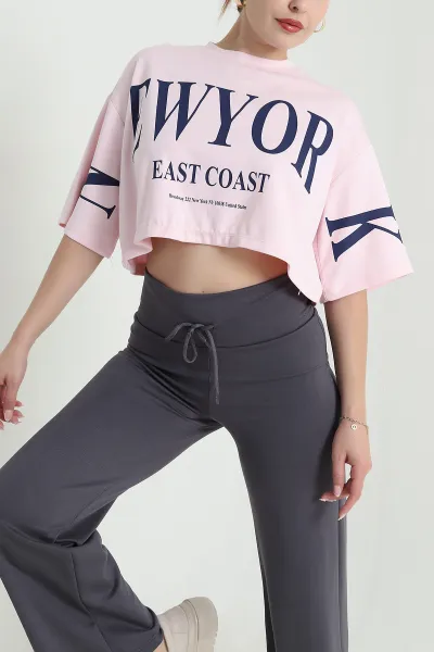 Pembe Baskılı Oysho Kadın Tişört 478480