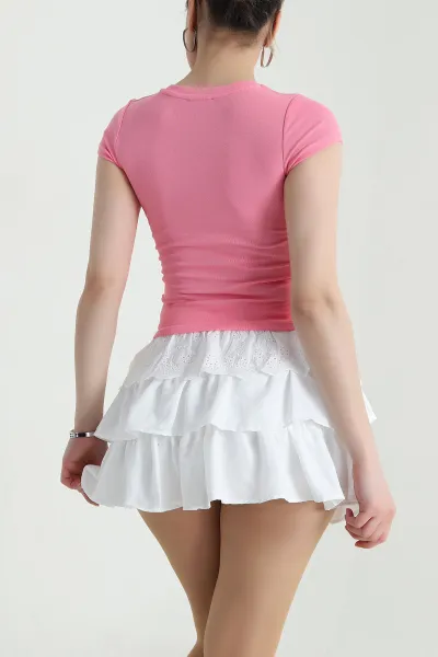 Pembe Baskılı Süprem Kadın Tişört 461676