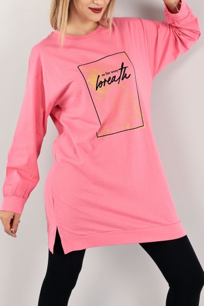 Pembe Baskılı Yazlık Tunik 116272