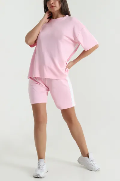 Pembe Bel Lastikli Şerit Detay Oysho Kadın İkili Takım 475043