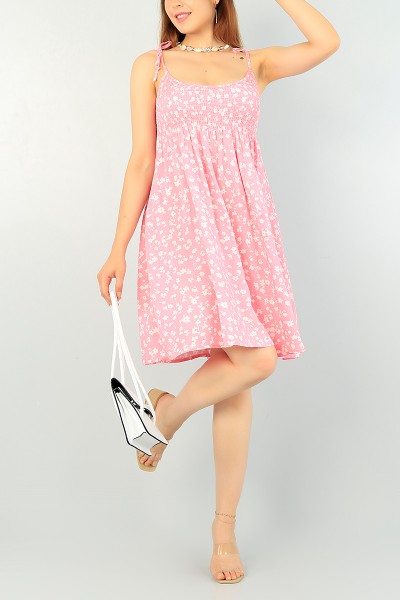 Pembe Beli Gipeli Dokuma Elbise 69949