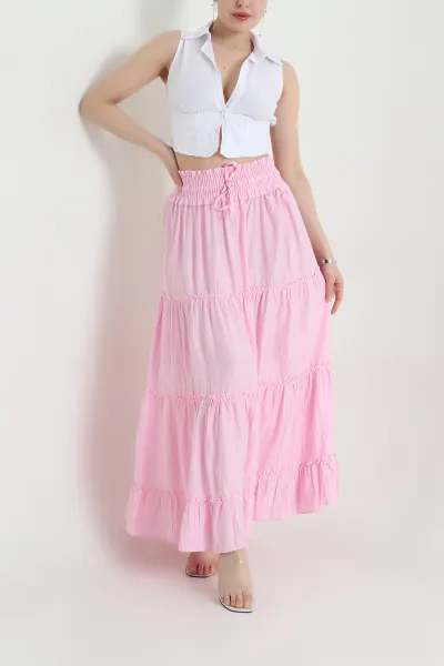 Pembe Beli Gipeli Kadın Çilek Etek 454746