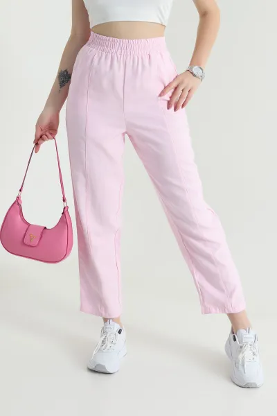 pembe-beli-lastikli-diagonel-modal-kadin-pantolon-467499