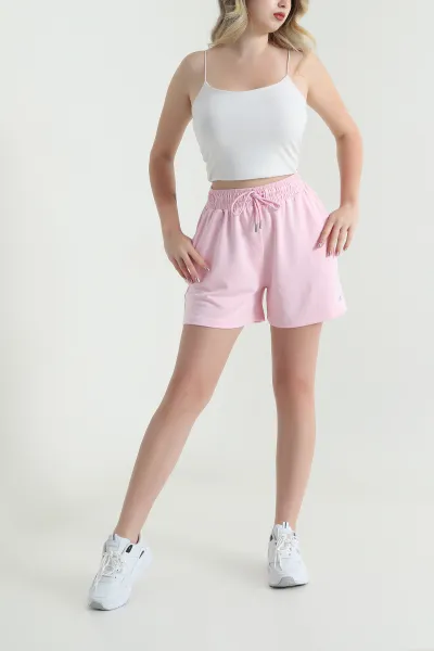 Pembe Beli Lastikli Modal Kadın Şort 461735
