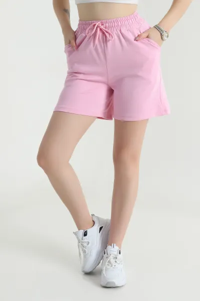 Pembe Beli Lastikli Oysho Kadın Şort 478554