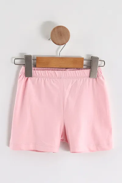 Pembe Beyaz (0-4 Yaş) Kiraz Baskılı Şortlu Kız Çocuk Yazlık Takım 459790